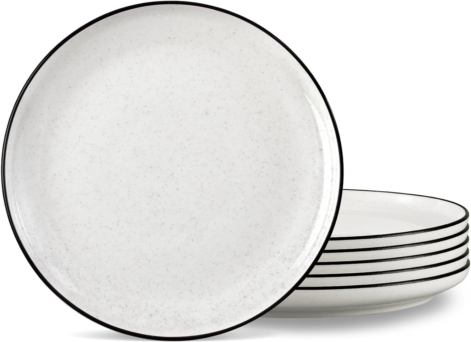 Modern White Ceramic Dinner Plates Set for Everyday Dining